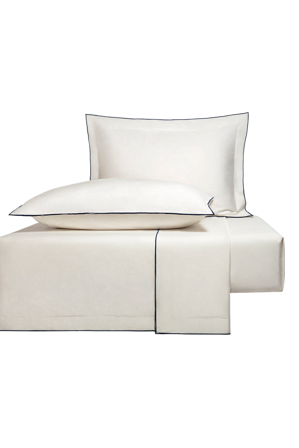 Navy Overlock Double Bed Linen Set Kutnia