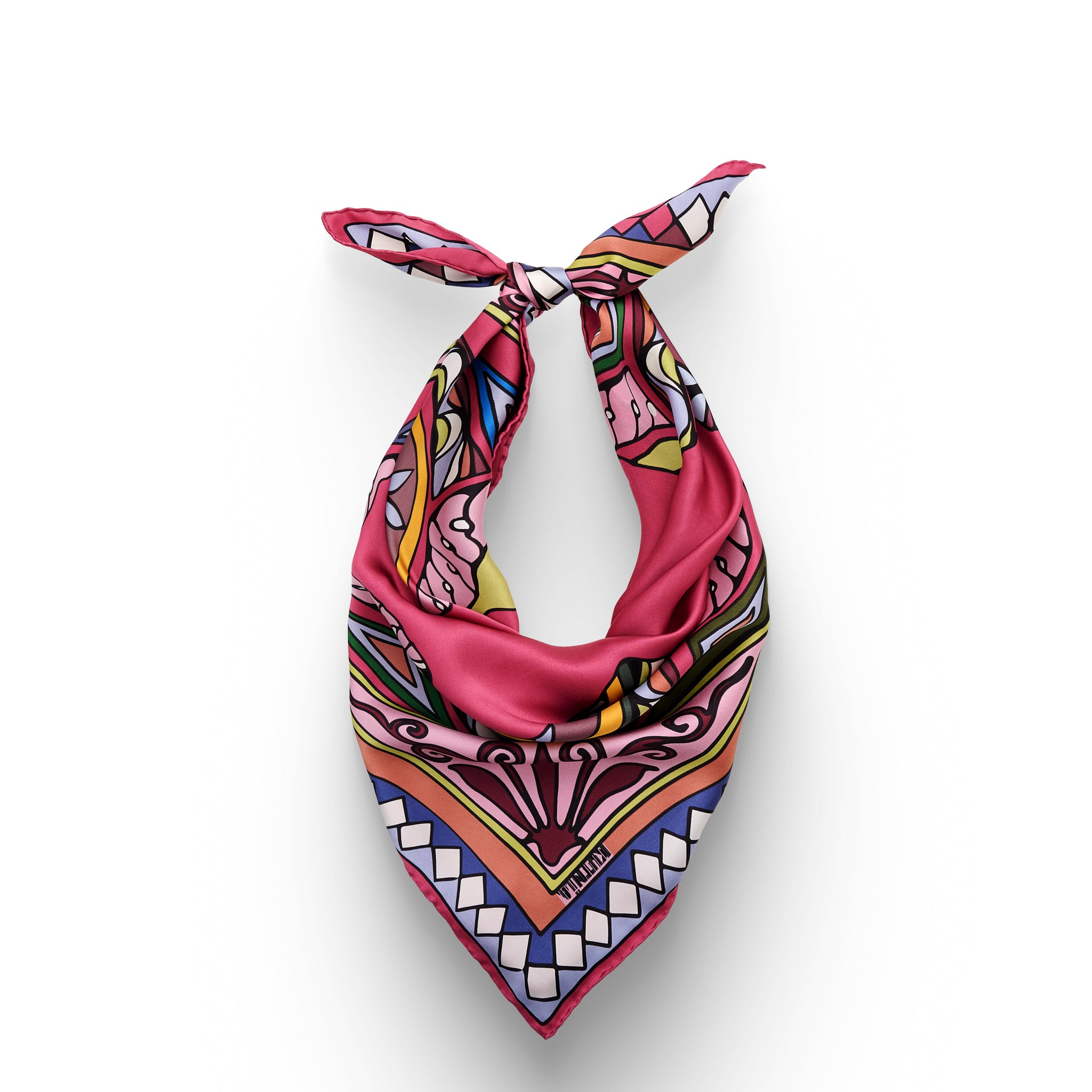 Zeugma Dark Pink Silk Foulard