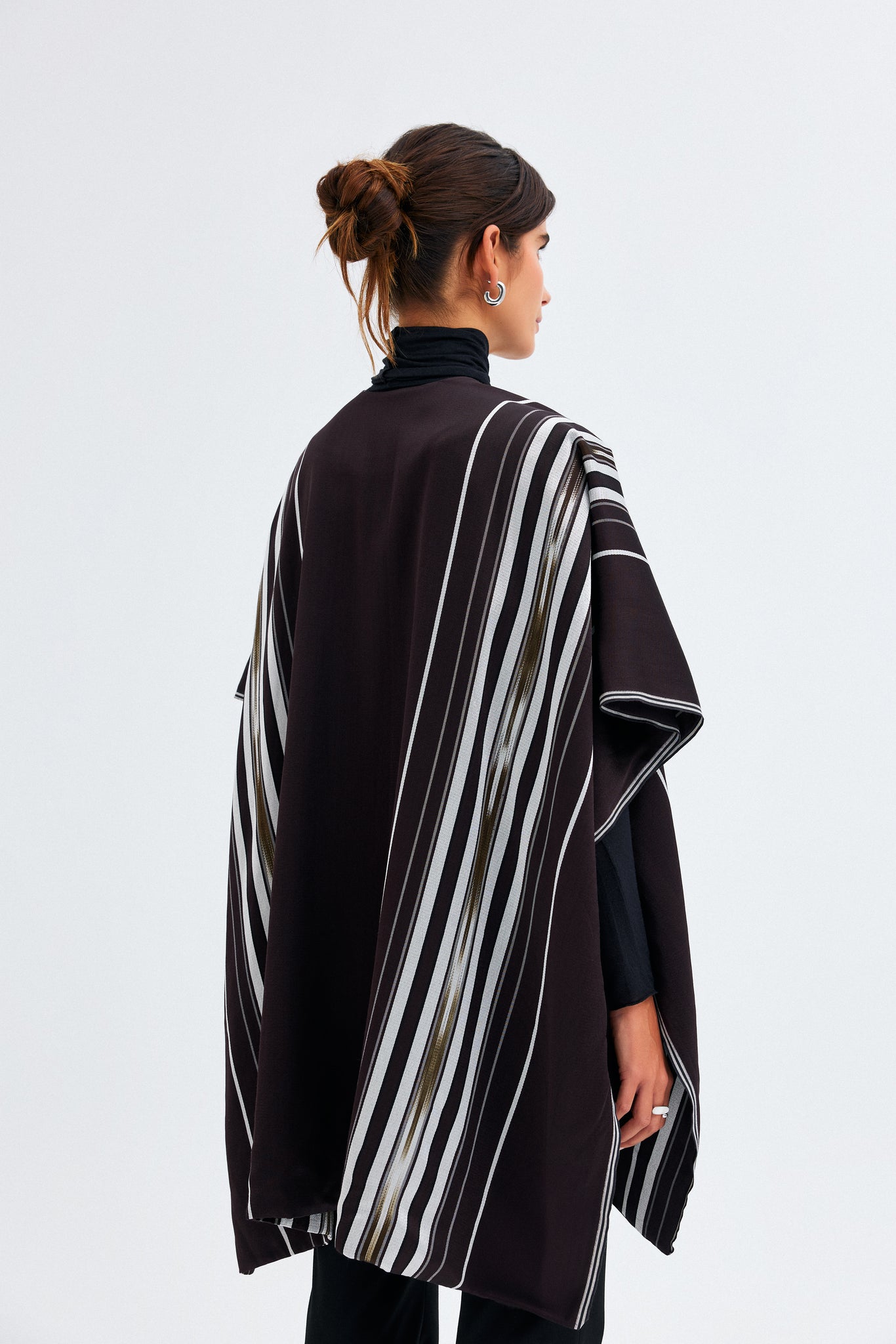 Brown Ikat Kutnu Poncho