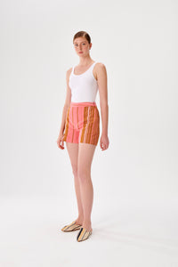 Pink-Brown Kutnu Mini Shorts