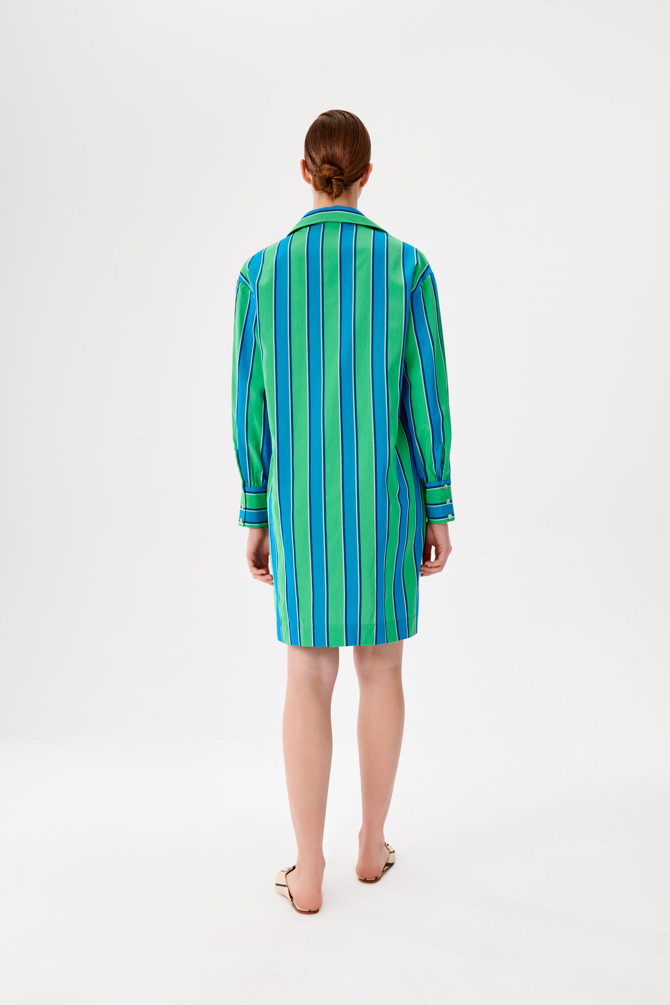 Long Sleeve Green Kutnu Shirt Dress