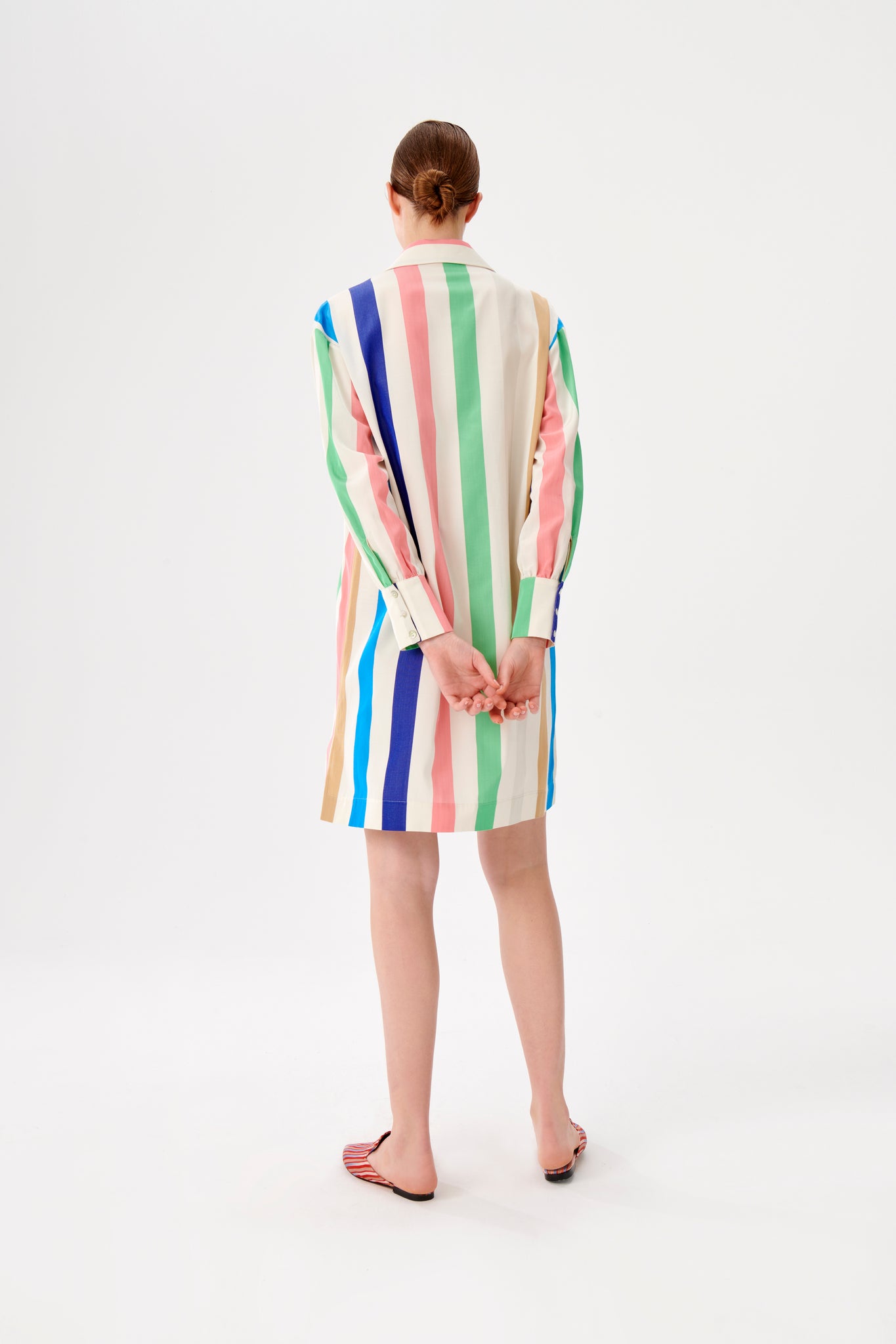 Long Sleeve Colorful Shirt Dress