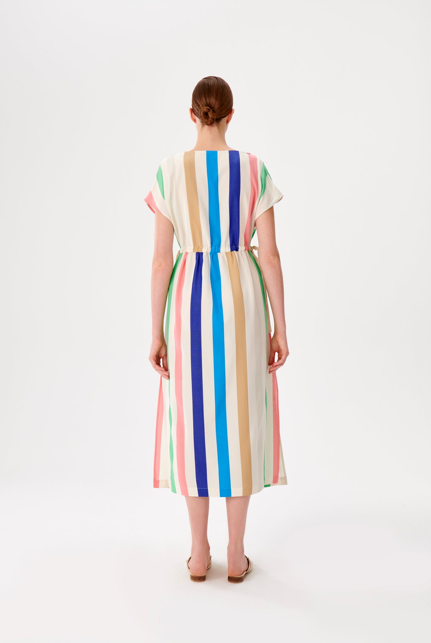 Smocked Waist Detailed Colorful Kutnu Dress