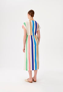 Smocked Waist Detailed Colorful Kutnu Dress