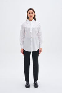 Long Collar White Poplin Shirt