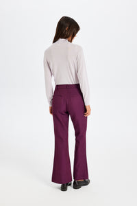 Kutnu Spanish Hem Burgundy Pants