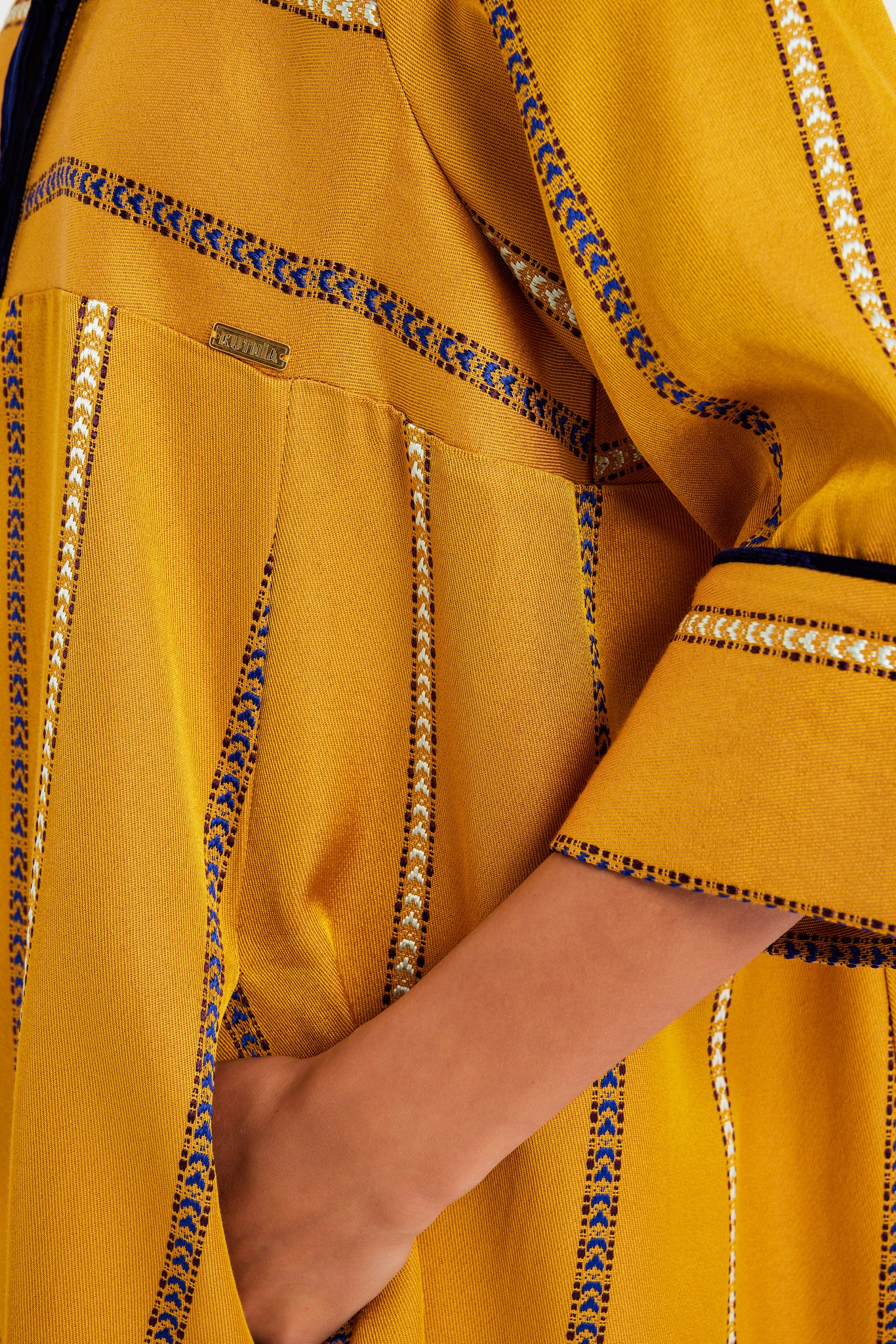 Velvet Detail Polo Neck Kutnu Dress