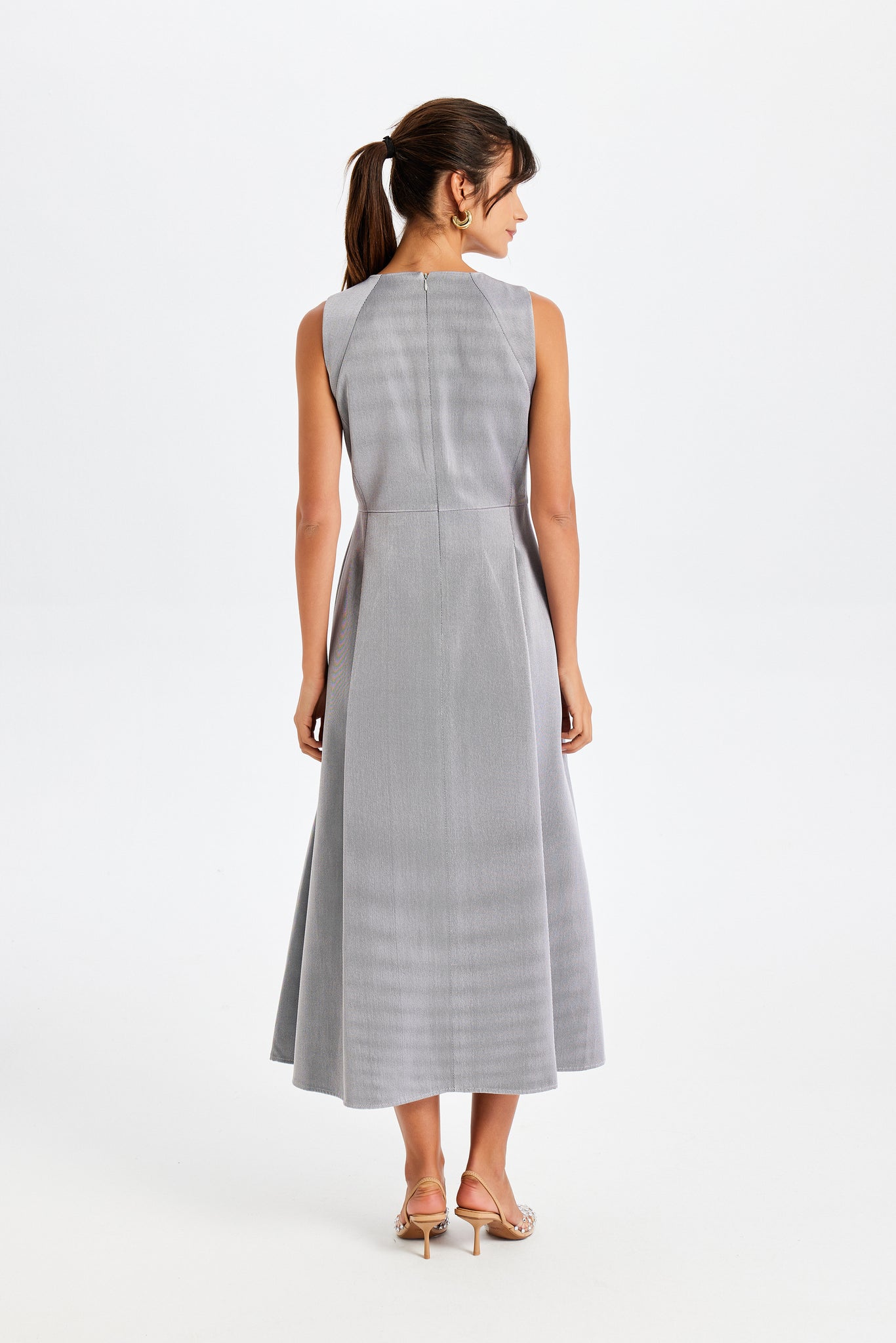 Kutnu Sleeveless Dark Pink Long Dress