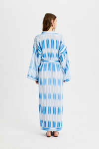 Blue Ikat Detailed Kutnu Kimono