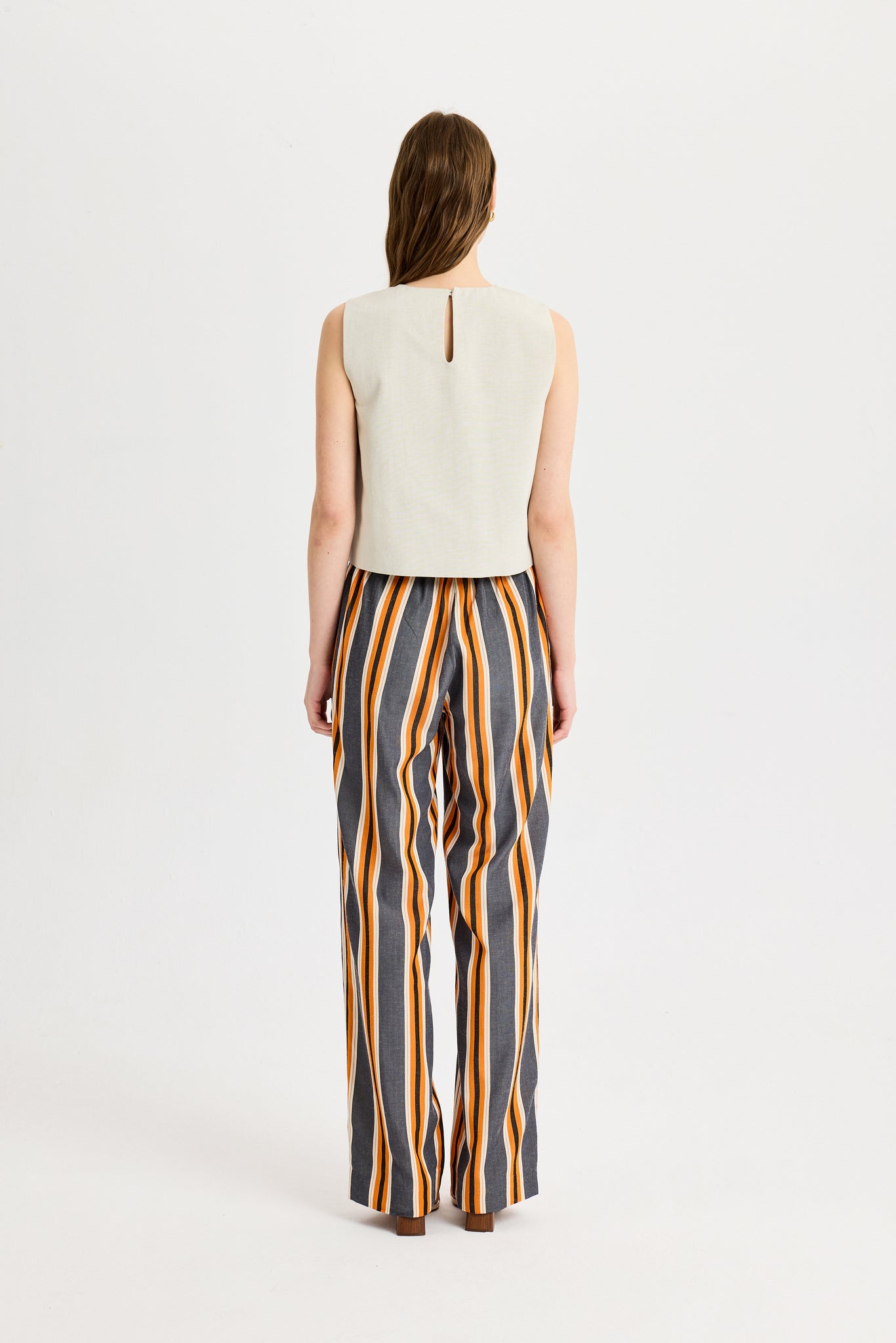 Elastic Waist Orange Anthracite Pants