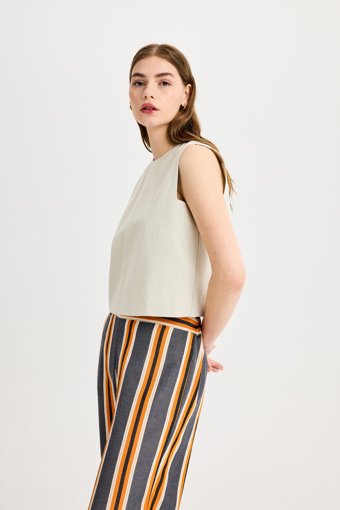 Elastic Waist Orange Anthracite Pants