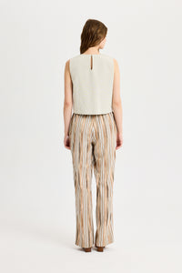 Elastic Waist Brown Pants
