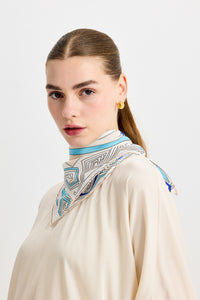 Blue Zeugma Silk Scarf