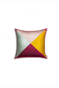 Triangle Pink Patchwork Pillow