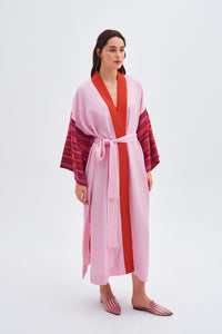 Flare Sleeved Pink Kimono