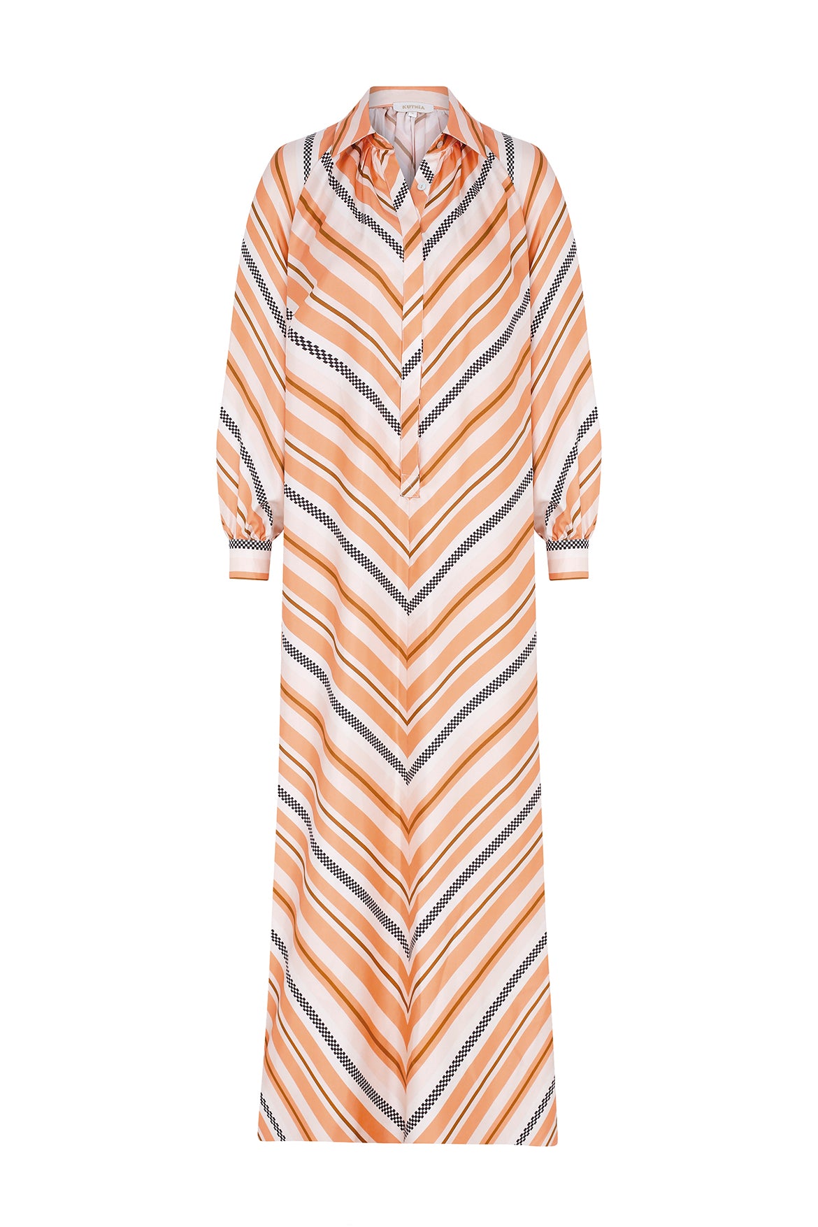 Solman Striped Oversize Maxi Silk Dress