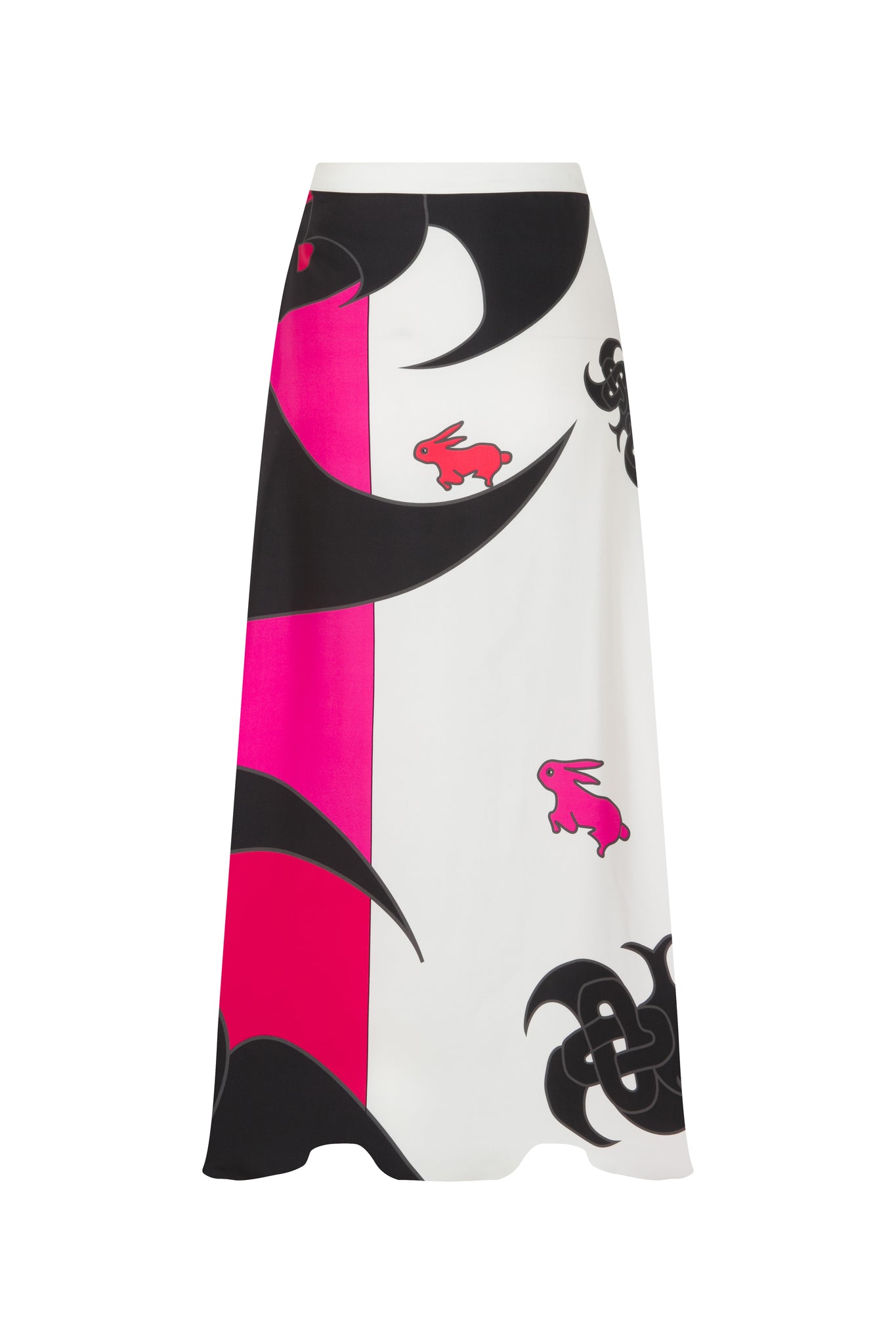 Mixed Maxi Zeugma Silk Pink Skirt