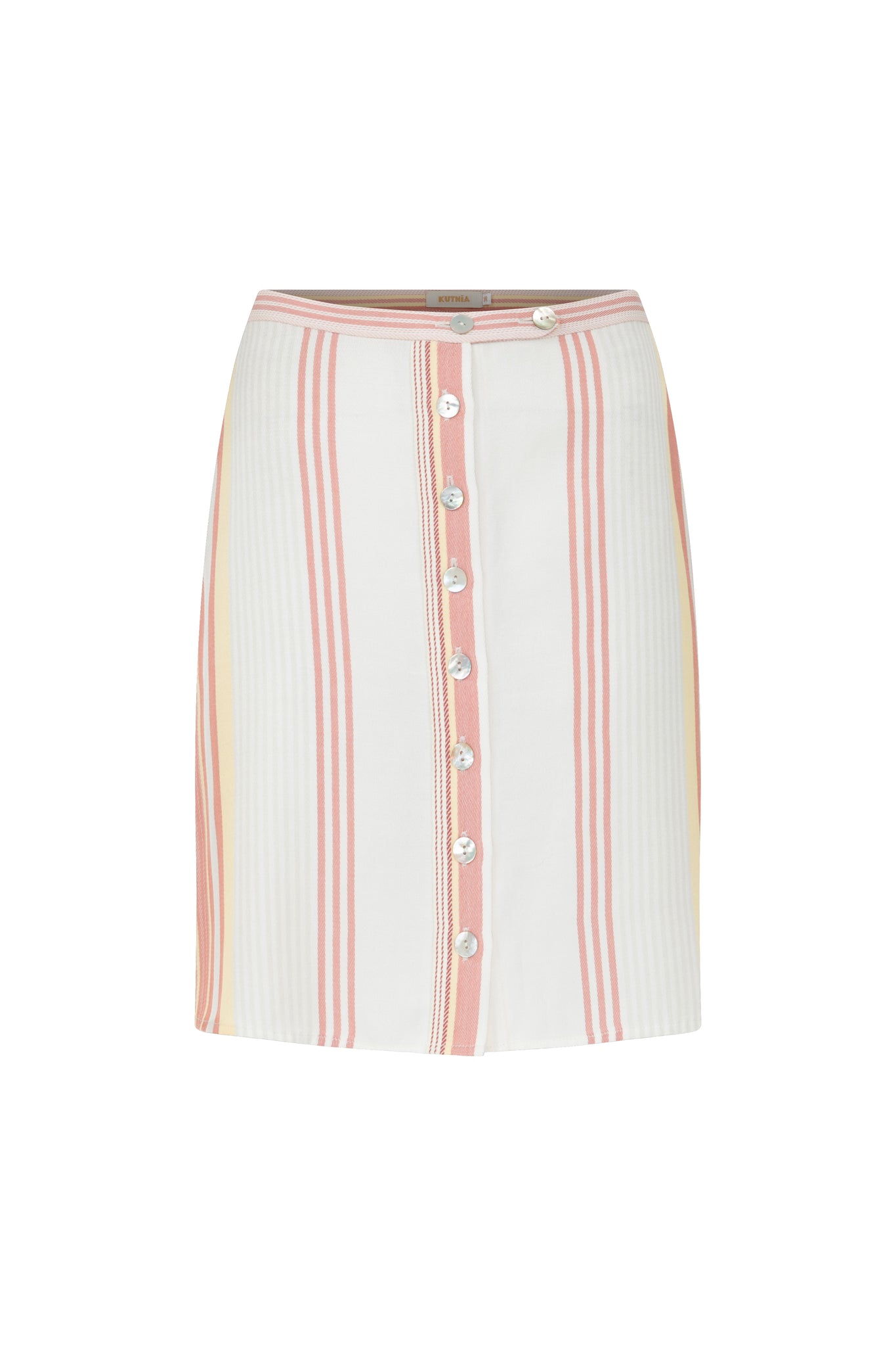 Stripes Detailed Buttoned Mini Kutnu Skirt